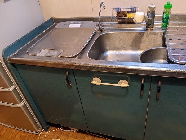 三菱製トップオープン食洗機の撤去工事　ナスステンレスキッチン